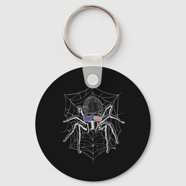 Tarantula Owner Spider Merica Patriotic American U Keychain (Front)