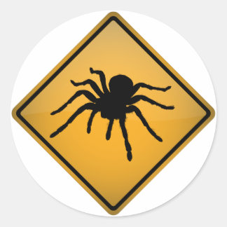 Tarantula Warning Sign Classic Round Sticker