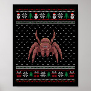 Tarantula Wearing Santa Hat Ugly Xmas Tarantula Lo Poster