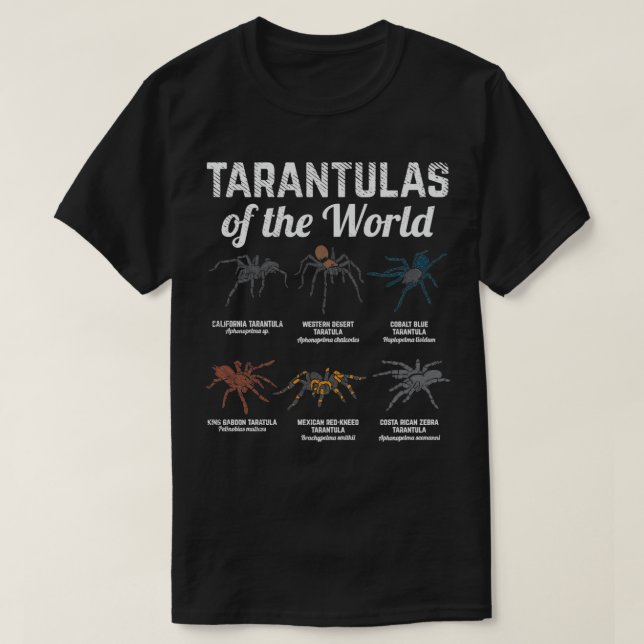 Tarantulas Of The World T-Shirt (Design Front)