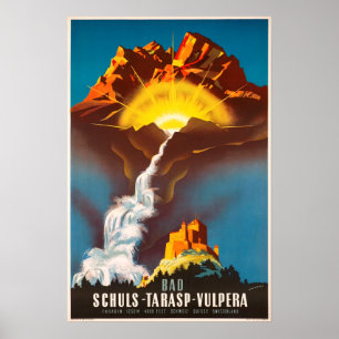 Tarasp, Suisse, Affiche de voyage