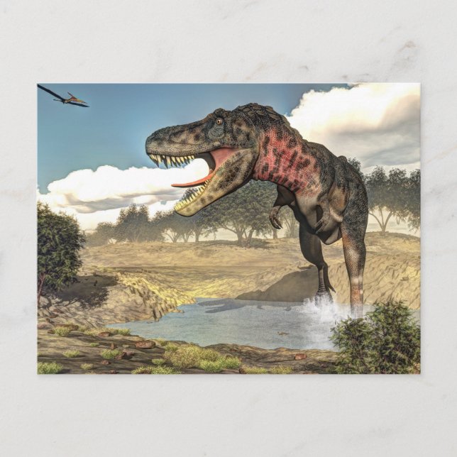 Tarbosaurus dinosaur - 3D render Postcard (Front)