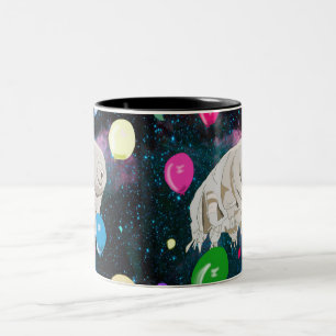 Tardigrade floating through Space Two-Tone Coffee Mug