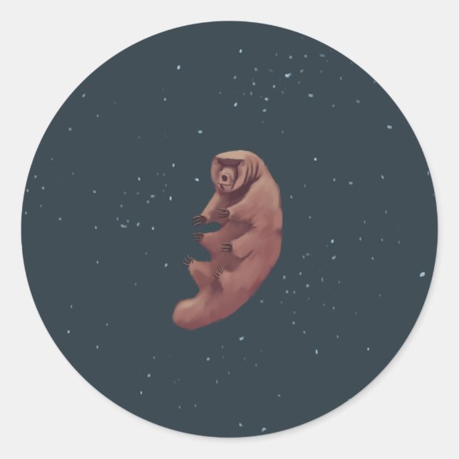 Tardigrade in space classic round sticker (Front)