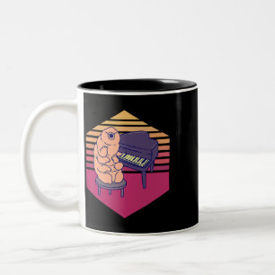Tardigrade Playing Piano Vintage Two-Tone Coffee Mug