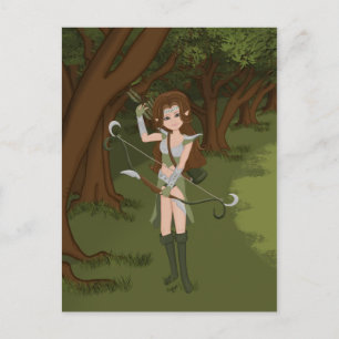 Taren the Archer Warrior Elf Girl Postcard