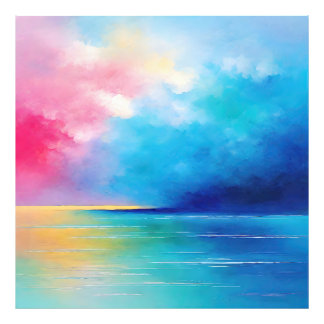 “Tarfarran” Pink and Blue Landscape Seascape Photo Print