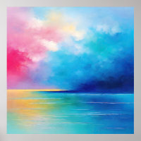“Tarfarran”  Pink and Blue Landscape Seascape