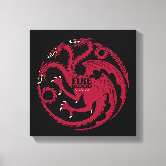 Targaryen Sigil - Fire & Blood Canvas Print (Front)