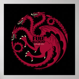 Targaryen Sigil - Fire & Blood Poster