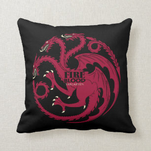 Targaryen Sigil - Fire & Blood Throw Pillow