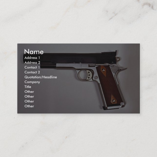 Target air pistol business card (Front)