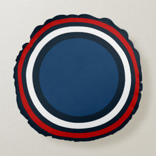 Target Bullseye,Red-White-Blue Round Pillow