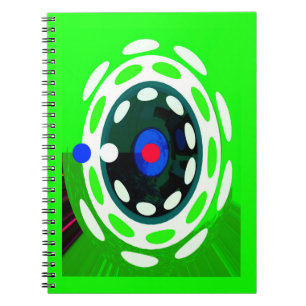 Target, green abstract art notebook