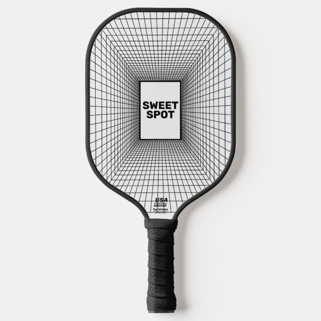Target grid Black & White Pickleball Paddle (Front)