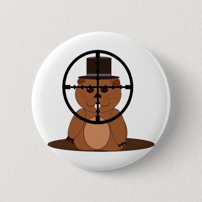 Target: groundhog 2 inch round button (Front)
