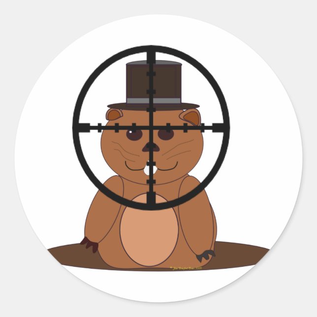 Target: groundhog classic round sticker (Front)