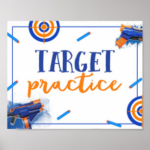Target Practice Sign   Dart Gun Party