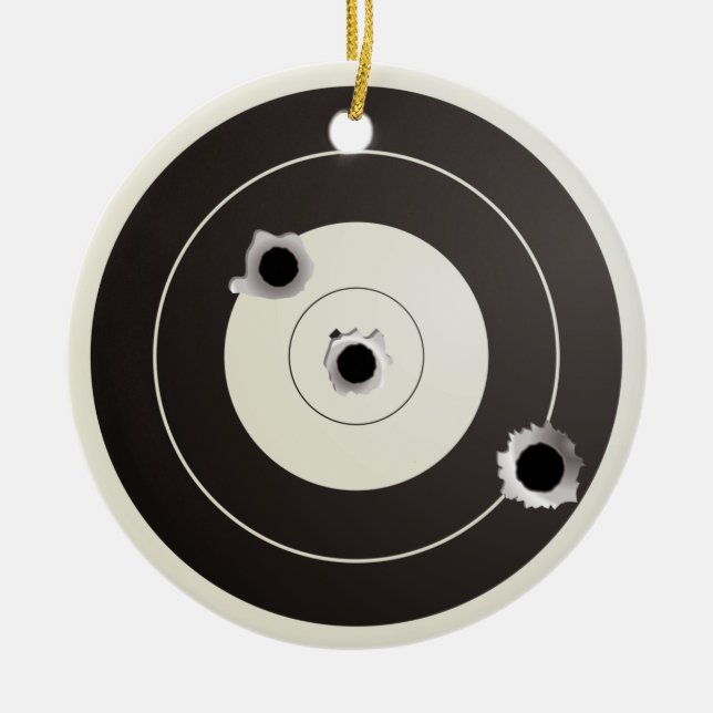 Target shooting ceramic ornament (Front)