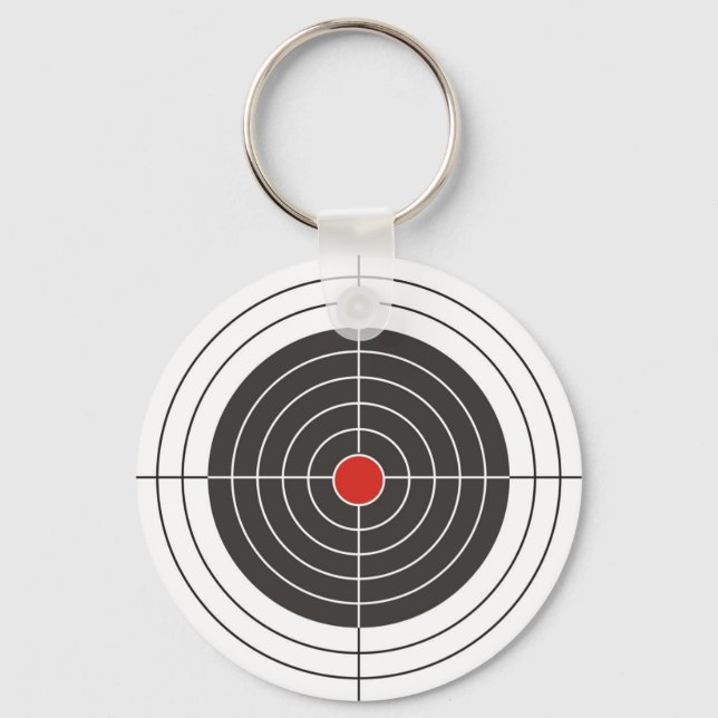 Target shooting for gun, rifle or firearm shooter keychain (Front)