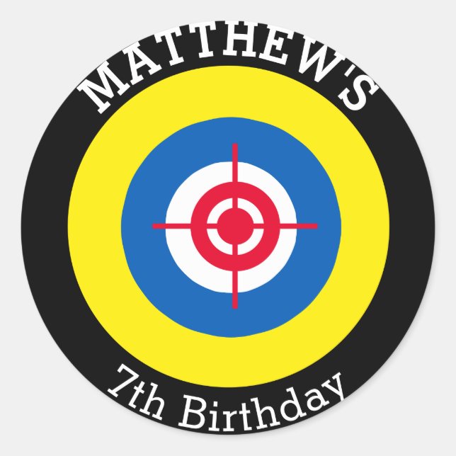 Target Stickers Personalized Laser Tag Birthday (Front)