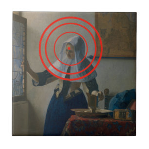 Target Young Woman With Water Pitcher Vermeer Art Tile