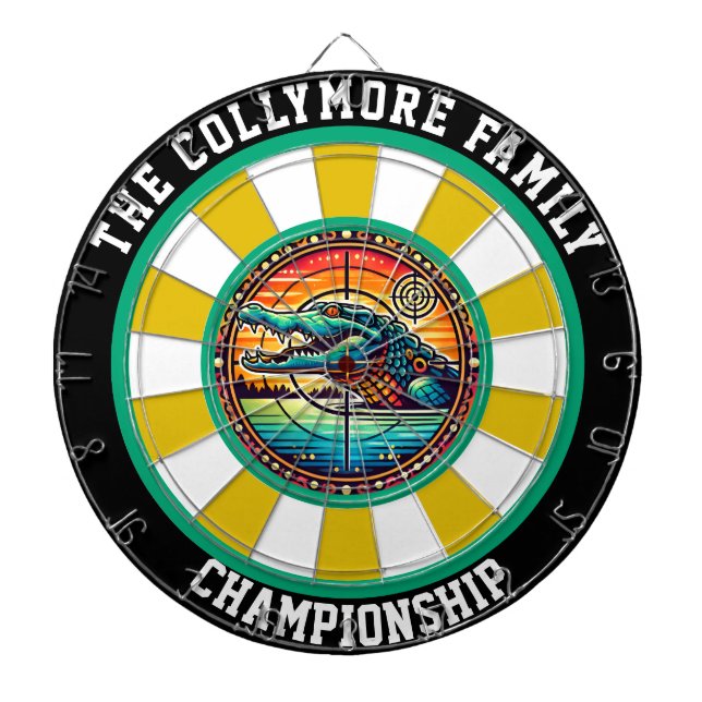 Targeting Crocodile in Lake Art Dartboard (Front)