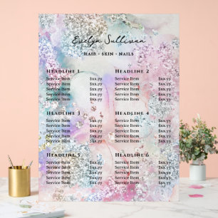 Tarif Parties scintillant Aquarelle Faux Iridescen