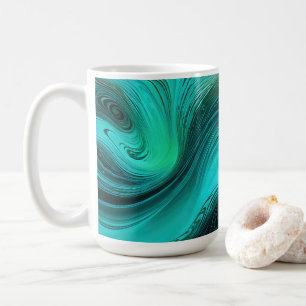 "Tarifa" Blue Swirls Waves Coffee Mug