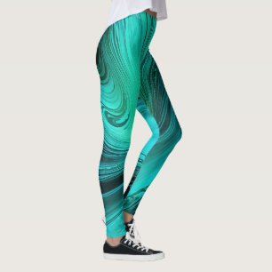 "Tarifa" Blue Swirls Waves Leggings