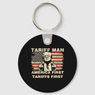 Tariff Man Funny Trump Tarrifs Meme America First Keychain