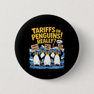 Tariff Penguins Flippers Up Heard Island Funny Res 2 Inch Round Button