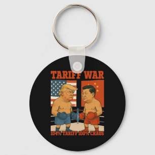 Tariff War Funny Trump Vs Xi Jinping Boxing Match  Keychain