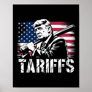 Tariffs Trump Usa Flag Trade Power Funny Tess  Poster