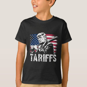 Tariffs Trump Usa Flag Trade Power Funny Tess  T-Shirt