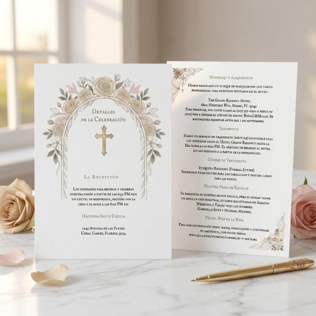 Tarjeta de Detalles de Boda Catolica  Enclosure Card (Creator Uploaded)