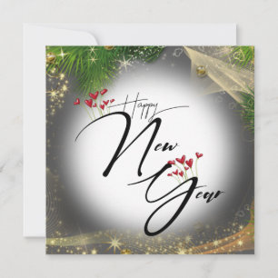 Tarjeta de felicitación plana con corazones card