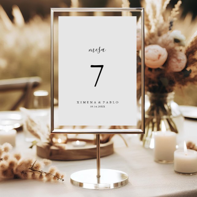 Tarjeta de Mesa de Boda Española Table Number (Creator Uploaded)