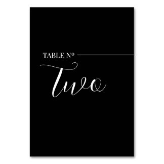 Tarjeta De Mesa  Modern Black and White Table Numb Table Number