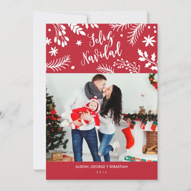 Tarjeta de Navidad con Foto Holiday Card (Front)