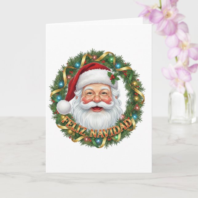 Tarjeta de Navidad – Papá Noel Festivo Card (Orchid)