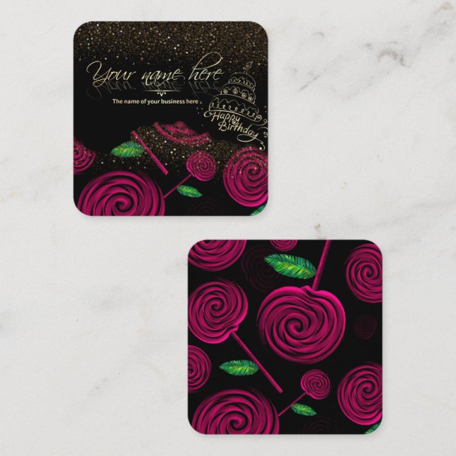 TARJETA DE VISITA pastelería Square Business Card (Front/Back)