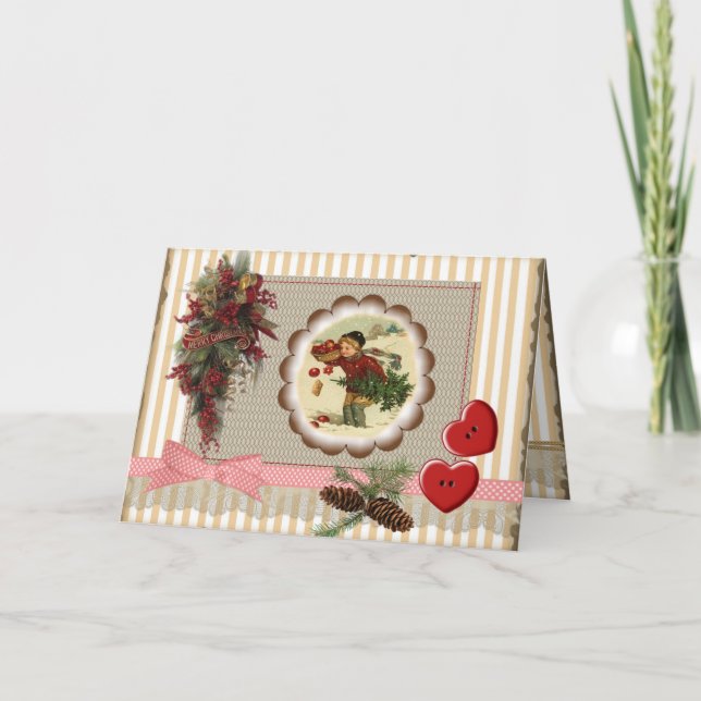 Tarjeta felicitación feliz navidad próspero holiday card (Front)