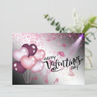 Tarjeta  plana con  globos de san Valentin