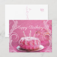 Tarjeta postal - Pastel de cumpleaños