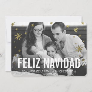 Tarjetas Navideñas de Photo Mr. Nieve de Oro Holiday Card