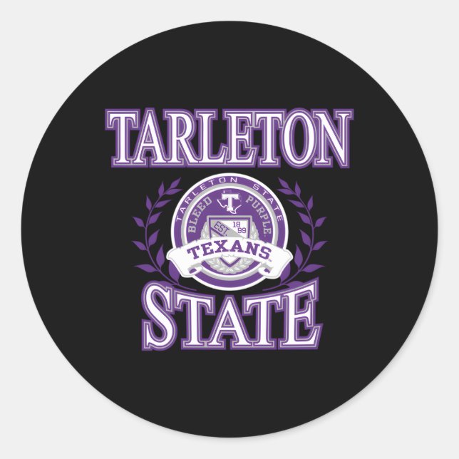 Tarleton State Texans Laurels Classic Round Sticker (Front)