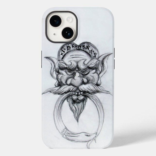 TAROT/ANTIQUE FANTASY GROTESQUE MASK Black White Case-Mate iPhone Case (Back)