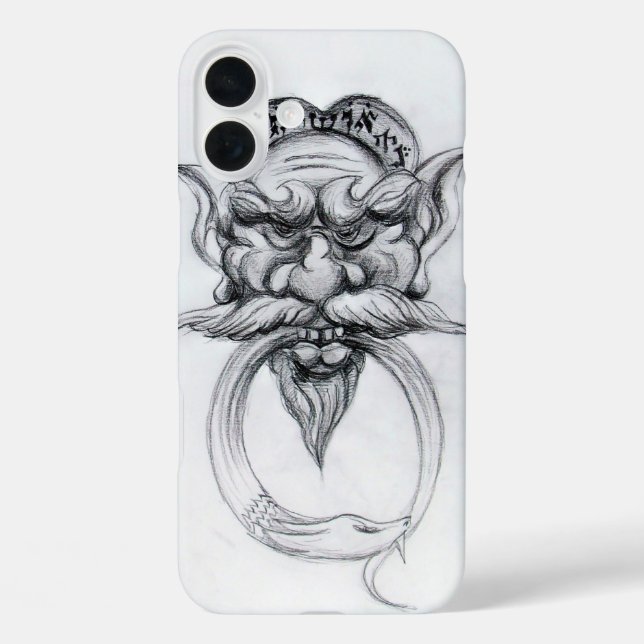 TAROT/ANTIQUE FANTASY GROTESQUE MASK Black White Case-Mate iPhone Case (Back)