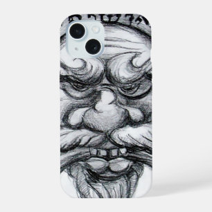 TAROT/ANTIQUE FANTASY GROTESQUE MASK Black White iPhone 15 Case